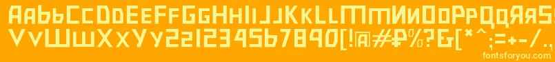 Bolshevikul Font – Yellow Fonts on Orange Background