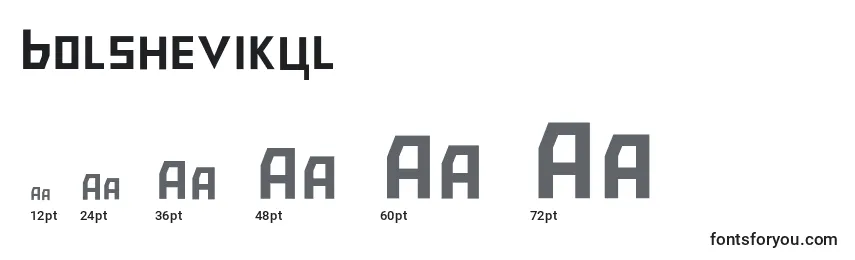 Размеры шрифта Bolshevikul