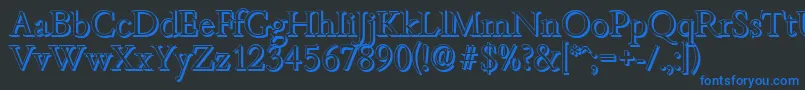 BambergshadowLightRegular Font – Blue Fonts on Black Background