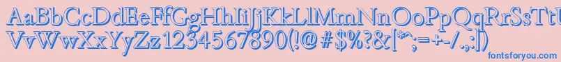 BambergshadowLightRegular Font – Blue Fonts on Pink Background