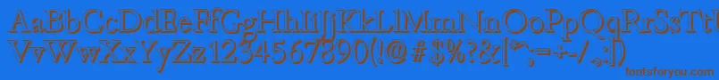 BambergshadowLightRegular Font – Brown Fonts on Blue Background
