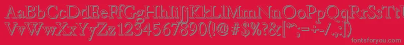 BambergshadowLightRegular Font – Gray Fonts on Red Background