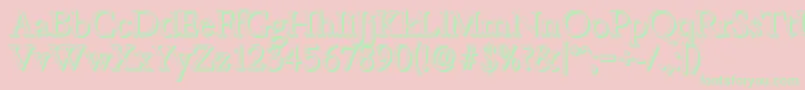 BambergshadowLightRegular Font – Green Fonts on Pink Background