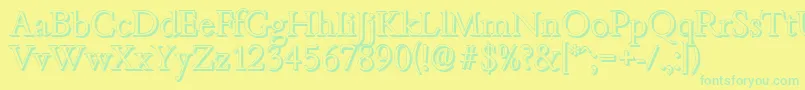 BambergshadowLightRegular-Schriftart – Grüne Schriften auf gelbem Hintergrund