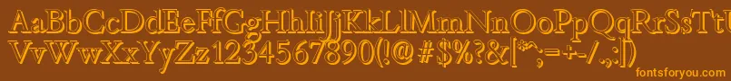 BambergshadowLightRegular Font – Orange Fonts on Brown Background
