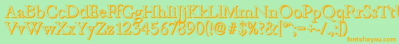 BambergshadowLightRegular Font – Orange Fonts on Green Background
