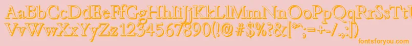 BambergshadowLightRegular Font – Orange Fonts on Pink Background