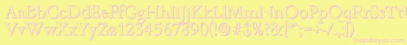BambergshadowLightRegular Font – Pink Fonts on Yellow Background