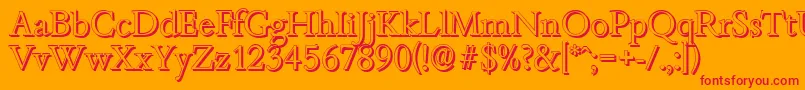 BambergshadowLightRegular Font – Red Fonts on Orange Background