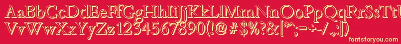 BambergshadowLightRegular Font – Yellow Fonts on Red Background