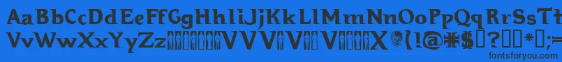 Hellraiser3 Font – Black Fonts on Blue Background