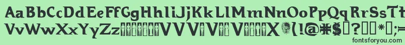 フォントHellraiser3 – 緑の背景に黒い文字