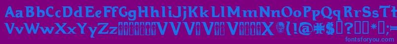 Hellraiser3 Font – Blue Fonts on Purple Background