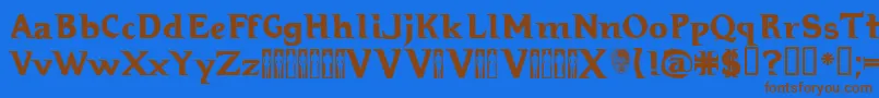 Hellraiser3 Font – Brown Fonts on Blue Background
