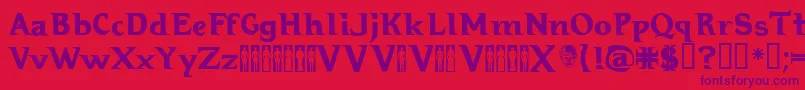 Hellraiser3 Font – Purple Fonts on Red Background