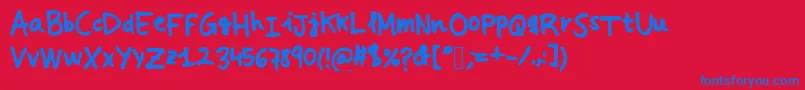 フォントHermidaPro – 赤い背景に青い文字