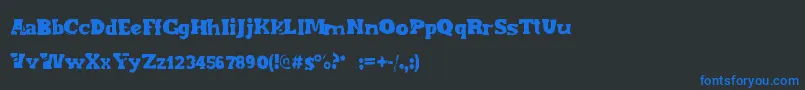 Endofera Font – Blue Fonts on Black Background