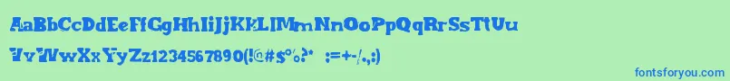 Endofera Font – Blue Fonts on Green Background
