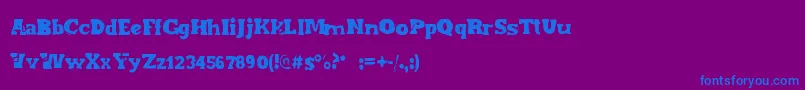 Endofera Font – Blue Fonts on Purple Background