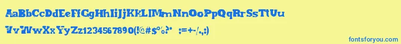 Endofera Font – Blue Fonts on Yellow Background