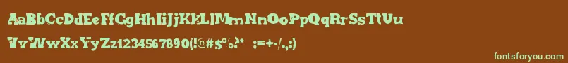 Endofera-fontti – vihreät fontit ruskealla taustalla