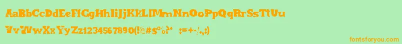 Endofera Font – Orange Fonts on Green Background