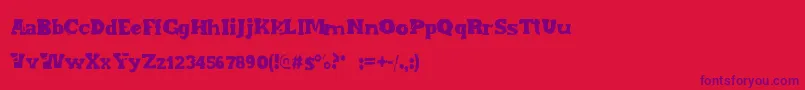 Endofera Font – Purple Fonts on Red Background