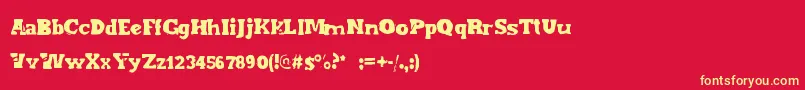 Шрифт Endofera – жёлтые шрифты на красном фоне