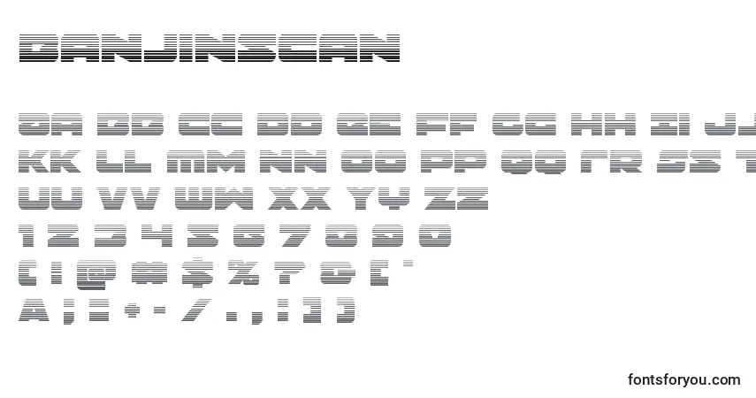 Fuente Banjinscan - alfabeto, números, caracteres especiales