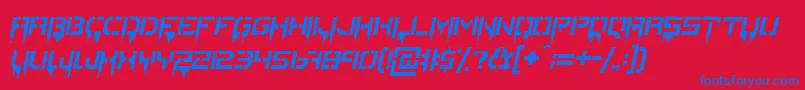 StencilordieItalic Font – Blue Fonts on Red Background