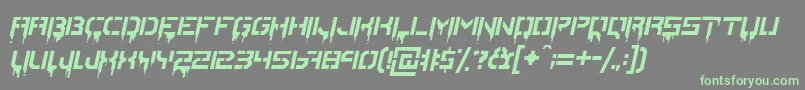 StencilordieItalic Font – Green Fonts on Gray Background