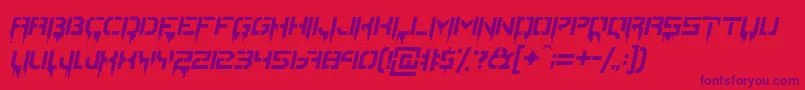 Шрифт StencilordieItalic – фиолетовые шрифты на красном фоне