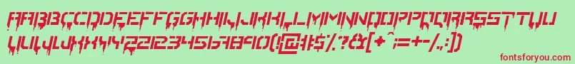 Шрифт StencilordieItalic – красные шрифты на зелёном фоне