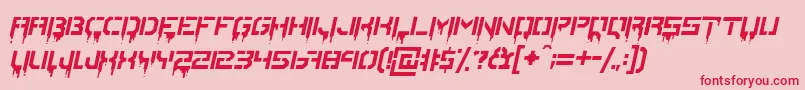 StencilordieItalic Font – Red Fonts on Pink Background