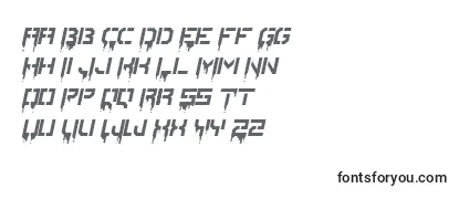 Überblick über die Schriftart StencilordieItalic