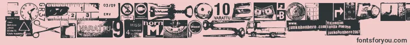 Tajunnan-Schriftart – Schwarze Schriften auf rosa Hintergrund