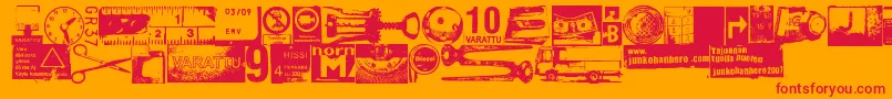 Tajunnan-fontti – punaiset fontit oranssilla taustalla