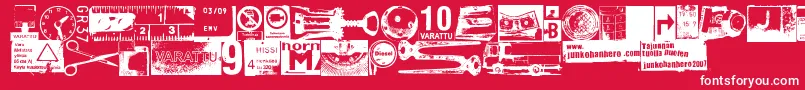 Tajunnan-fontti – valkoiset fontit punaisella taustalla