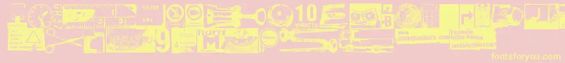 Tajunnan Font – Yellow Fonts on Pink Background