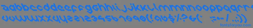 フォントCharliel – 灰色の背景に青い文字