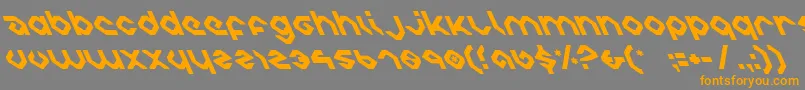 フォントCharliel – オレンジの文字は灰色の背景にあります。