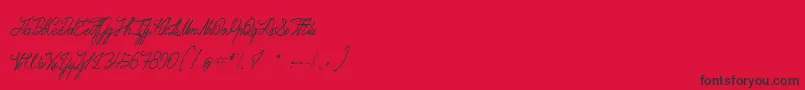 Fonte AdventuresOnTheMountains – fontes pretas em um fundo vermelho