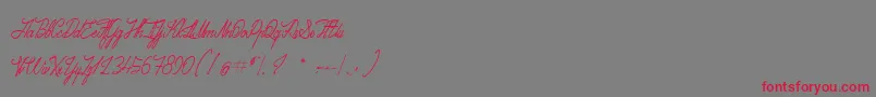 AdventuresOnTheMountains Font – Red Fonts on Gray Background