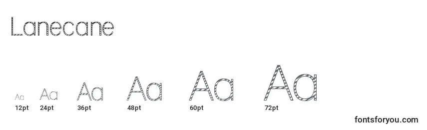 Размеры шрифта Lanecane