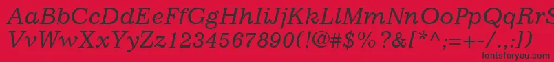 ClassicSsiItalic Font – Black Fonts on Red Background