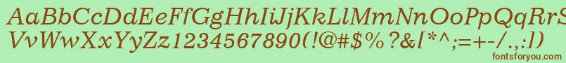 Czcionka ClassicSsiItalic – brązowe czcionki na zielonym tle