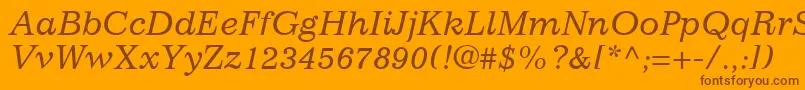 ClassicSsiItalic Font – Brown Fonts on Orange Background