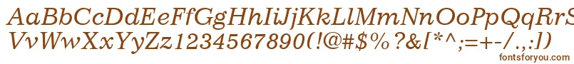 ClassicSsiItalic-Schriftart – Braune Schriften auf weißem Hintergrund