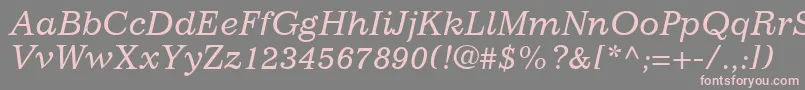 ClassicSsiItalic Font – Pink Fonts on Gray Background