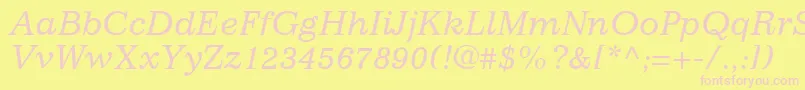 フォントClassicSsiItalic – ピンクのフォント、黄色の背景